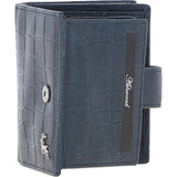 Medium Croc Print Leather Wallet Purse Navy/croc: MC7