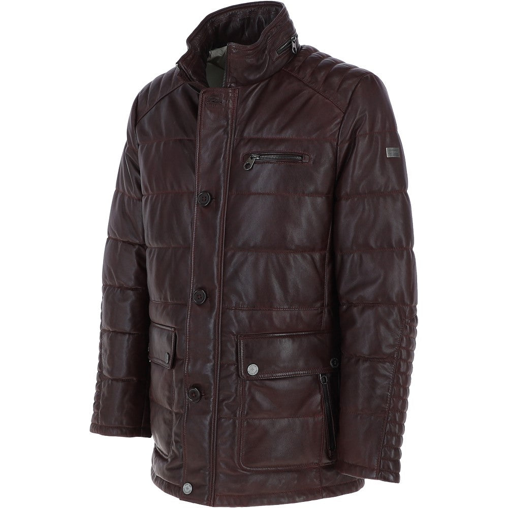 Mens Leather Jacket Oxblood: Mink