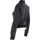 Ladies Leather Bomber Jacket  Black : Moto Bomber