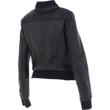 Ladies Leather Bomber Jacket  Black : Moto Bomber