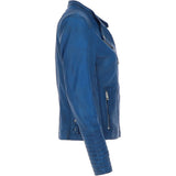 Leather Biker Jacket Royal Blue: N-31
