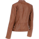 Leather Biker Jacket Tan: N-31