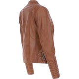 Leather Biker Jacket Tan: N-31