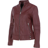Leather Biker Jacket Oxblood: N-12