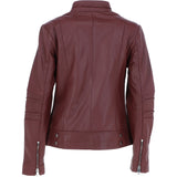 Leather Biker Jacket Oxblood: N-12
