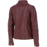 Leather Biker Jacket Oxblood: N-12