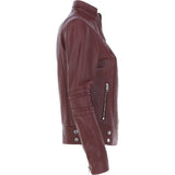 Leather Biker Jacket Oxblood: N-12