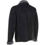 Mens Side Zip Sheepskin Pilot Jacket Black: NCB9