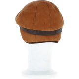 One Piece Sheepskin Leather Flat Cap Tan/brn: 04K
