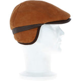 One Piece Sheepskin Leather Flat Cap Tan/brn: 04K