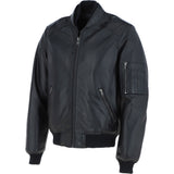 Mens Leather Bomber Jacket Black: Oscar Bomber
