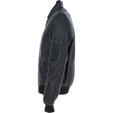 Mens Leather Bomber Jacket Black: Oscar Bomber