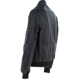 Mens Leather Bomber Jacket Black: Oscar Bomber