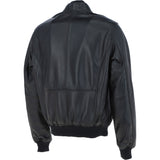 Mens Leather Bomber Jacket Black: Oscar Bomber