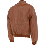 Mens Leather Bomber Jacket Tan: Oscar Bomber