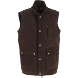 Fenland Mens Nubuck Leather Gilet Brown: Owen