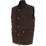 Fenland Mens Nubuck Leather Gilet Brown: Owen