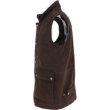 Fenland Mens Nubuck Leather Gilet Brown: Owen