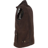 Fenland Mens Nubuck Leather Gilet Brown: Owen
