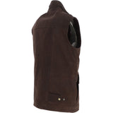 Fenland Mens Nubuck Leather Gilet Brown: Owen