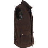 Fenland Mens Nubuck Leather Gilet Brown: Owen