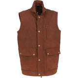 Fenland Mens Nubuck Leather Gilet Rust: Owen