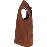 Fenland Mens Nubuck Leather Gilet Rust: Owen