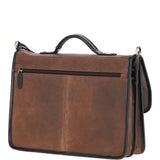 Men's Oily Hunter Leather Briefcase Brown: Jones