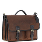 Men's Oily Hunter Leather Briefcase Brown: Jones