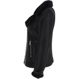 Womens Luxury Shearling Jacket Black: P-48