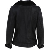 Womens Luxury Shearling Jacket Black: P-48