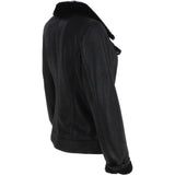 Womens Luxury Shearling Jacket Black: P-48