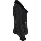 Womens Luxury Shearling Jacket Black: P-48