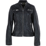 Ladies Leather Fashion Biker Jacket Black: Paradise