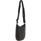 Medium Dipped Leather Saddle Bag Black: R-13