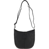 Medium Dipped Leather Saddle Bag Black: R-13