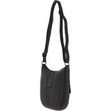 Medium Dipped Leather Saddle Bag Black: R-13