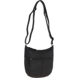 Medium Dipped Leather Saddle Bag Black: R-13