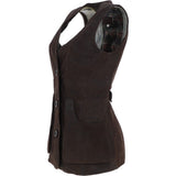 Womens Nubuck Leather Fitted Gilet Brown: Rider