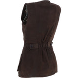 Womens Nubuck Leather Fitted Gilet Brown: Rider