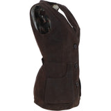 Womens Nubuck Leather Fitted Gilet Brown: Rider