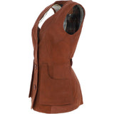 Womens Nubuck Leather Fitted Gilet Rust: Rider