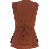 Womens Nubuck Leather Fitted Gilet Rust: Rider