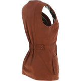 Womens Nubuck Leather Fitted Gilet Rust: Rider