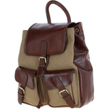 Unisex Leather Backpack - Rucksack Brandy/beige