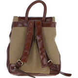 Unisex Leather Backpack - Rucksack Brandy/beige