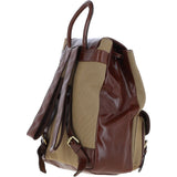 Unisex Leather Backpack - Rucksack Brandy/beige