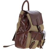 Unisex Leather Backpack - Rucksack Brandy/beige