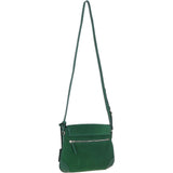 Ashwood Suede & Leather Medium Shoulder Bag Green: S-12