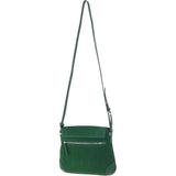 Ashwood Suede & Leather Medium Shoulder Bag Green: S-12